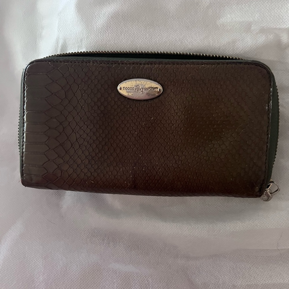 Tocco Toscano Green Snakeskin Wallet